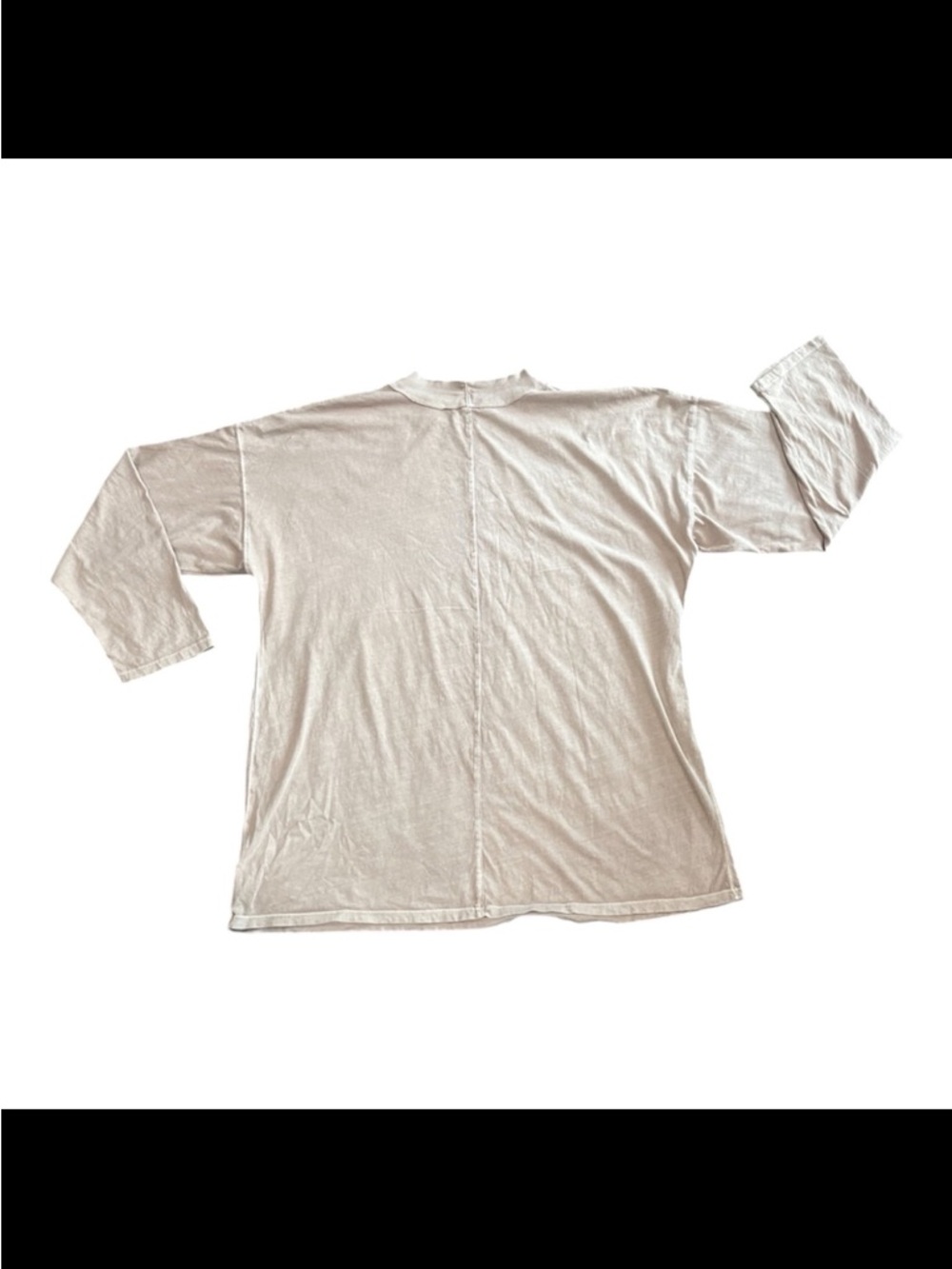 We The Free Free People Be Free Tee Taupe Tan Oversized Long Sleeve Top - XL